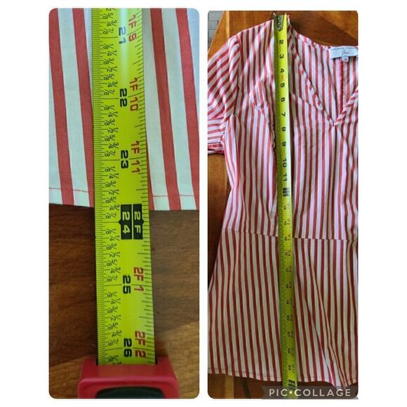 Universal Standard X J Crew Top XS Preppy Work Career Poplin Tie-Sleeve Striped - Picture 12 of 12